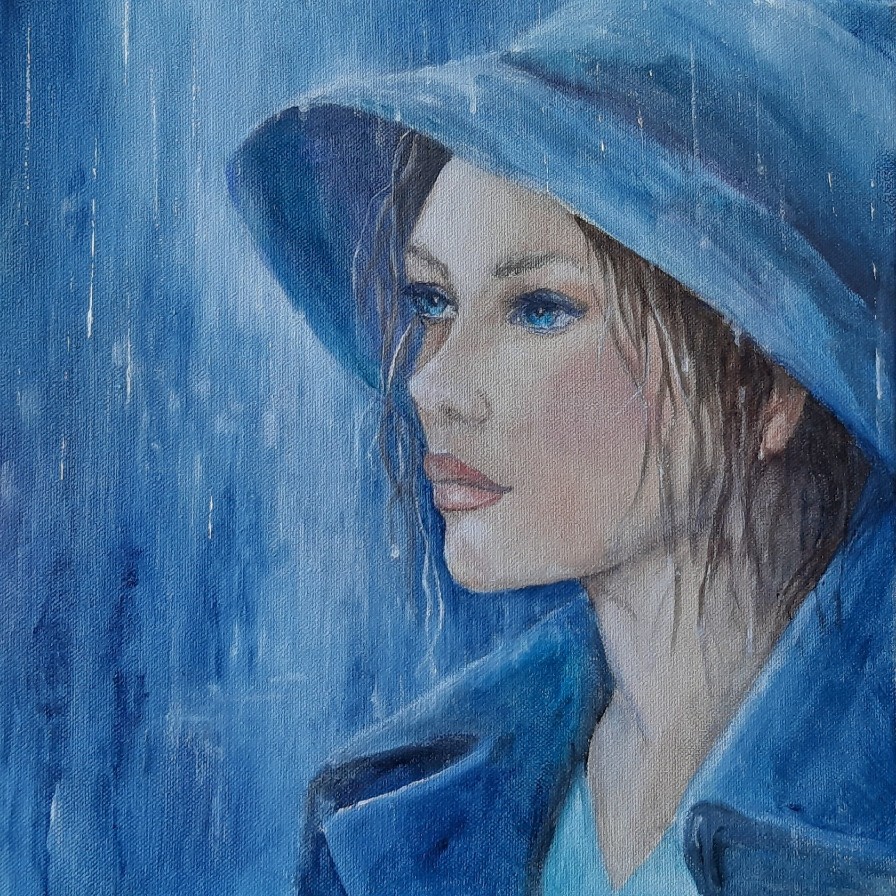 Sous la pluie 30x30